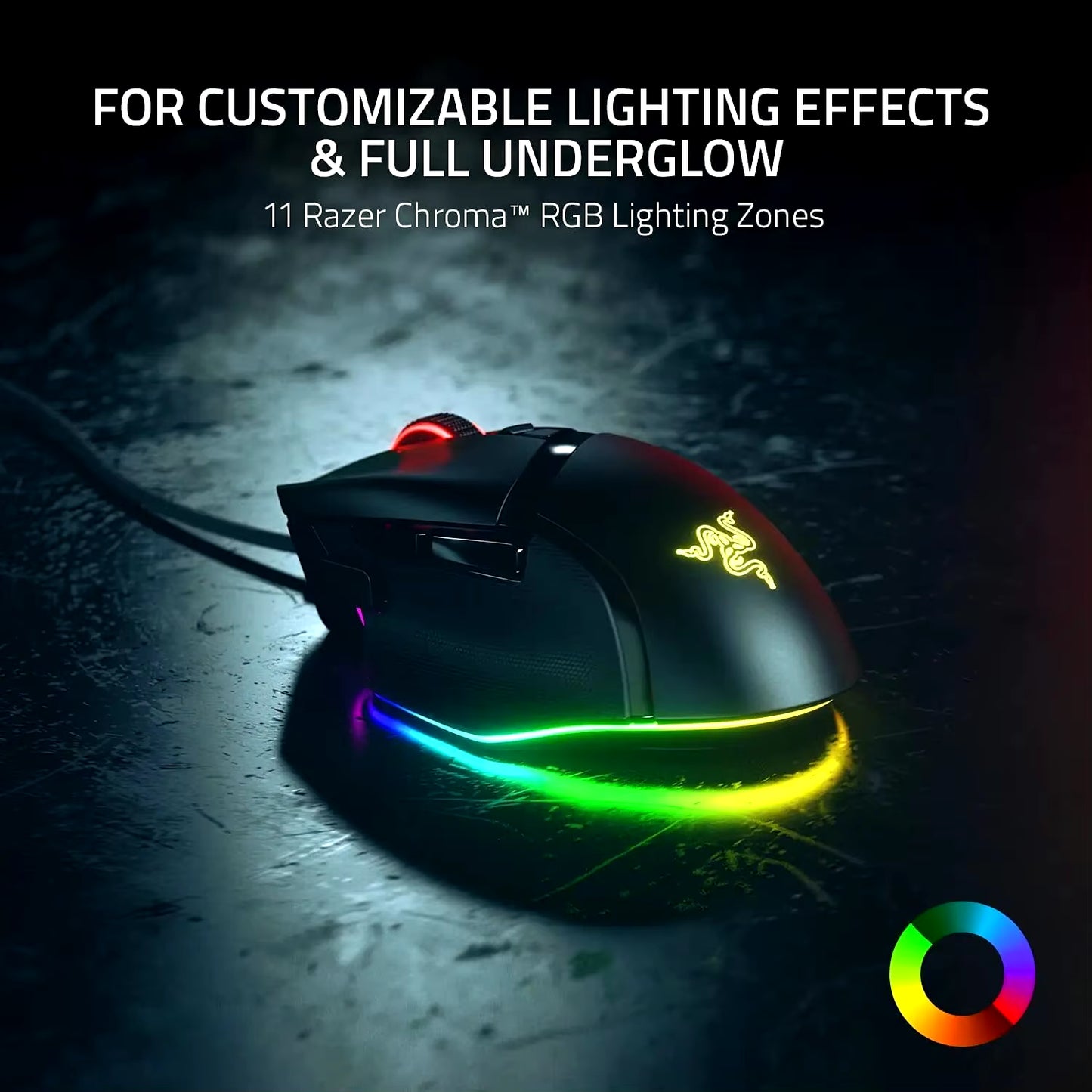 Basilisk V3 Customizable Ergonomic Gaming Mouse Fastest Gaming Mouse Switch - Chroma RGB Lighting - 26K DPI Optical Senso